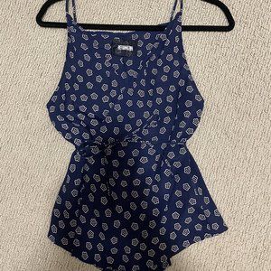Reformation Floral Wrap Cami - Navy